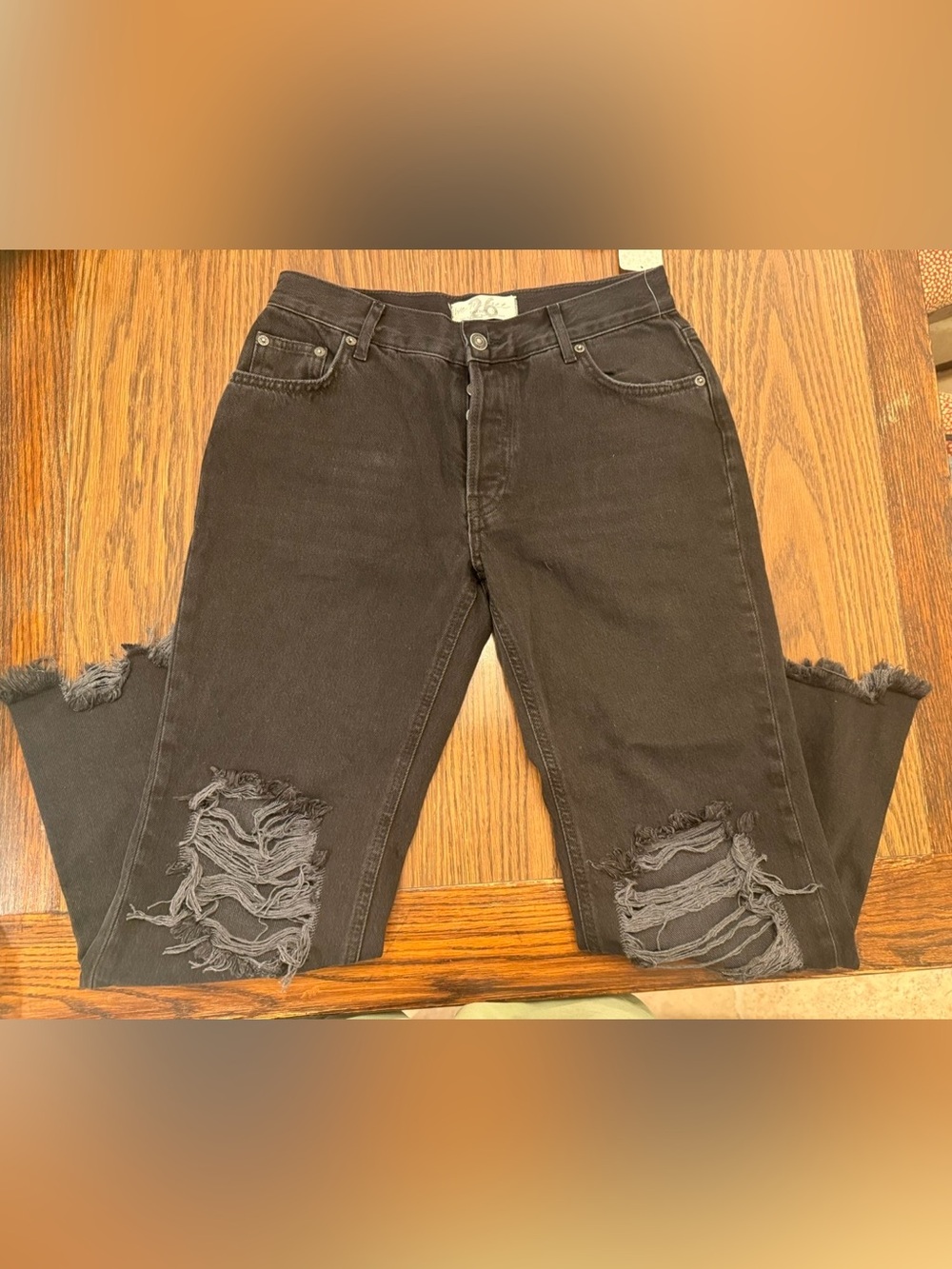 We The Free Black Distressed Jeans